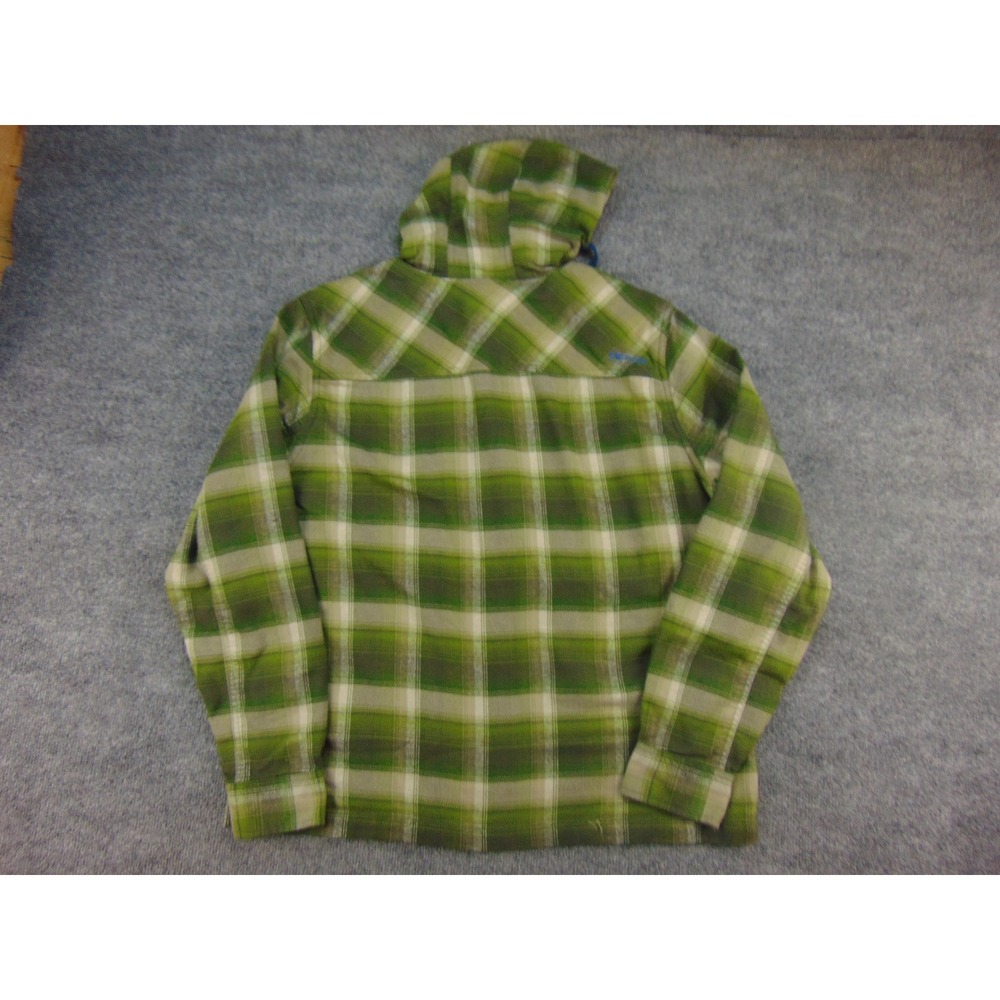 Marmot Hoodie Mens XL Pullover Green Plaid Gorpcore Outdoor Flannel Shirt - Picture 3 of 9